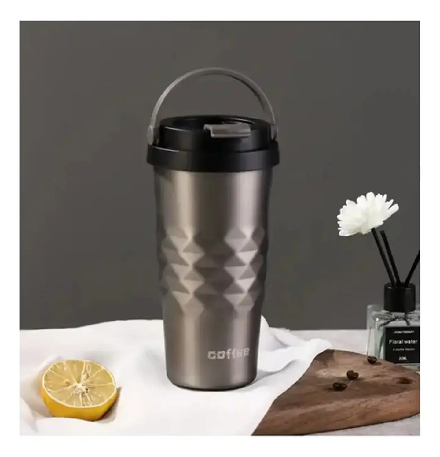 Termo Botella Vaso Café Te Bebida Acero Caliente Manija 6