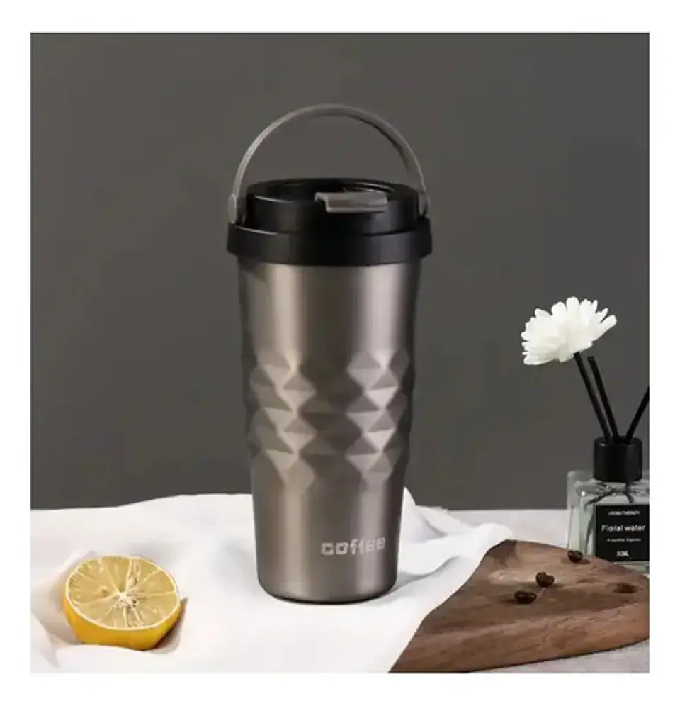 Termo Botella Vaso Café Te Bebida Acero Caliente Manija 6
