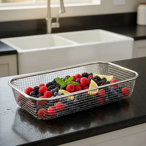 Colador Acero Inoxidable Go Design Para Vegetales Y Frutas 37.5cm Plateado