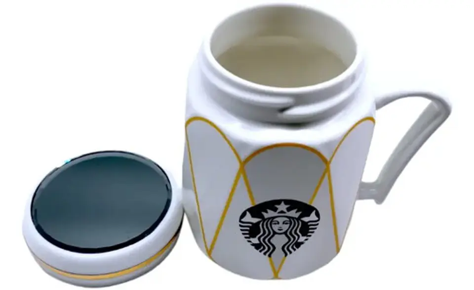 Taza Mugs Pocillo Ceramica Cafe Tapa Con Espejo Bebidas 1