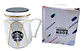 Taza Mugs Pocillo Ceramica Cafe Tapa Con Espejo Bebidas - Miniatura 2