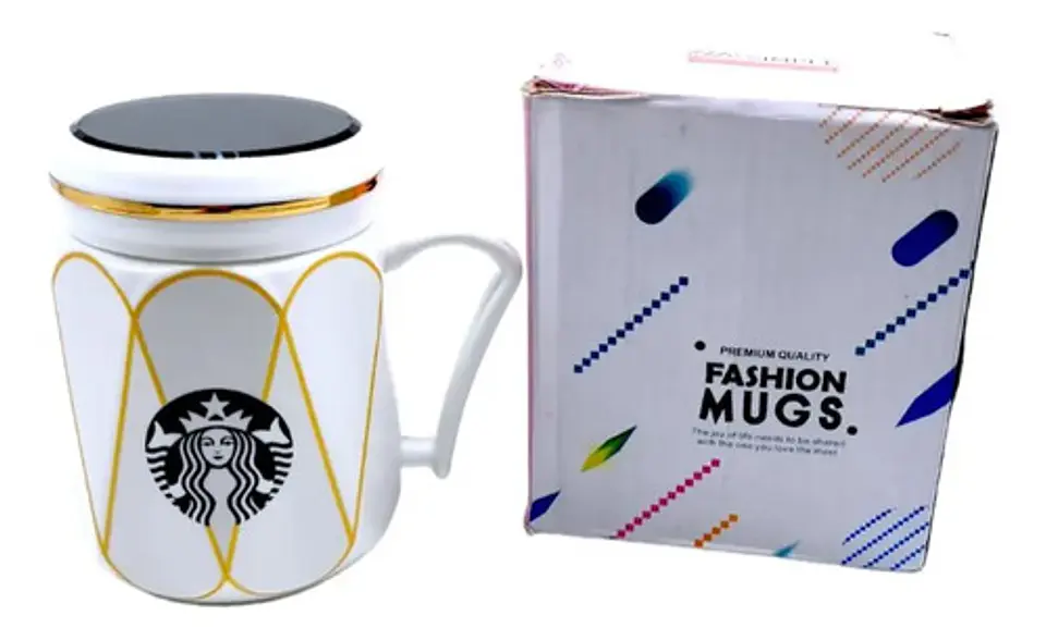 Taza Mugs Pocillo Ceramica Cafe Tapa Con Espejo Bebidas 2