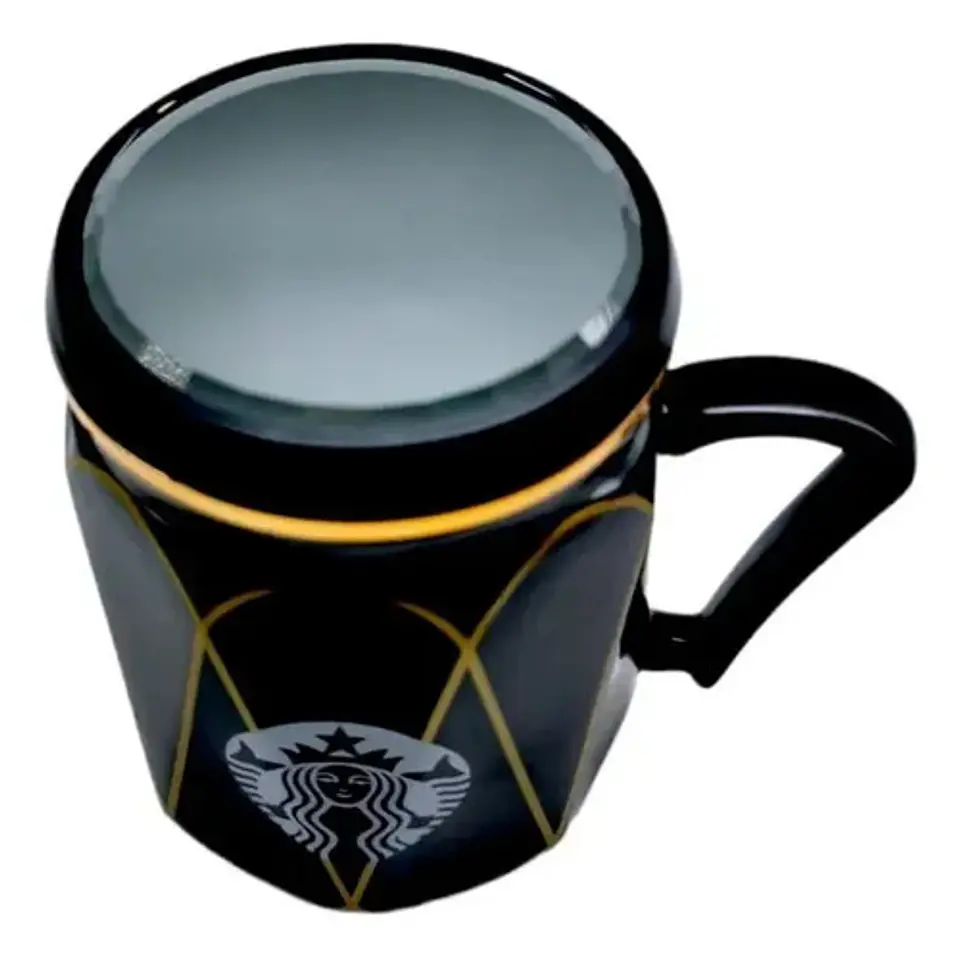 Taza Mugs Pocillo Ceramica Cafe Tapa Con Espejo Bebidas 6