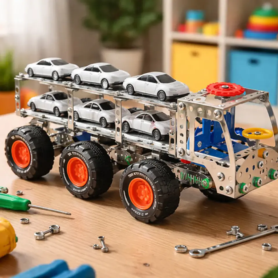Carro Para Armar Metalico Crear  Juguete Niñera 244pcs 1