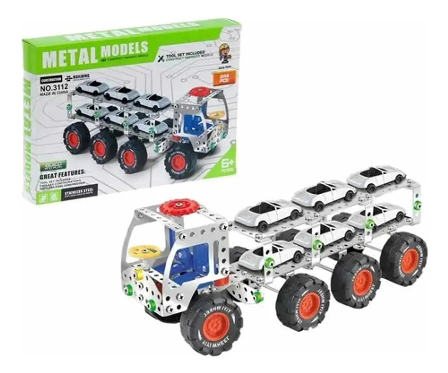 Carro Para Armar Metalico Crear  Juguete Niñera 244pcs 2