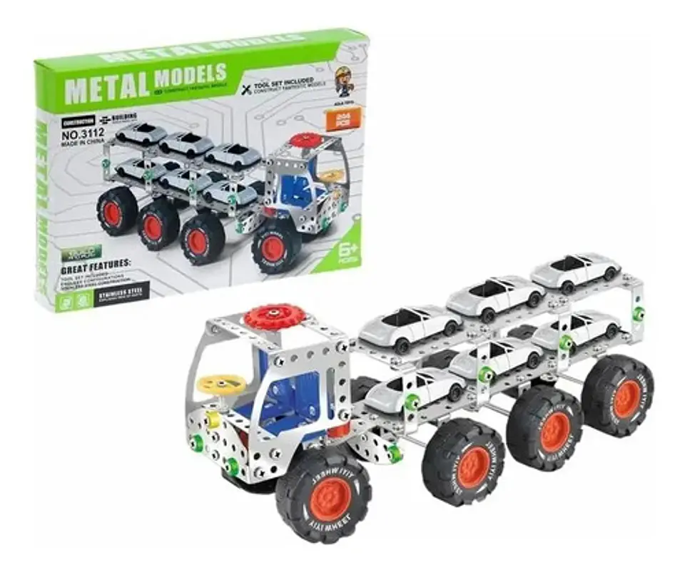 Carro Para Armar Metalico Crear  Juguete Niñera 244pcs 2