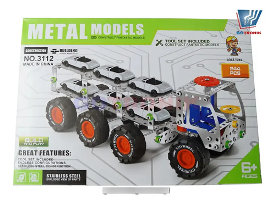 Carro Para Armar Metalico Crear  Juguete Niñera 244pcs 3