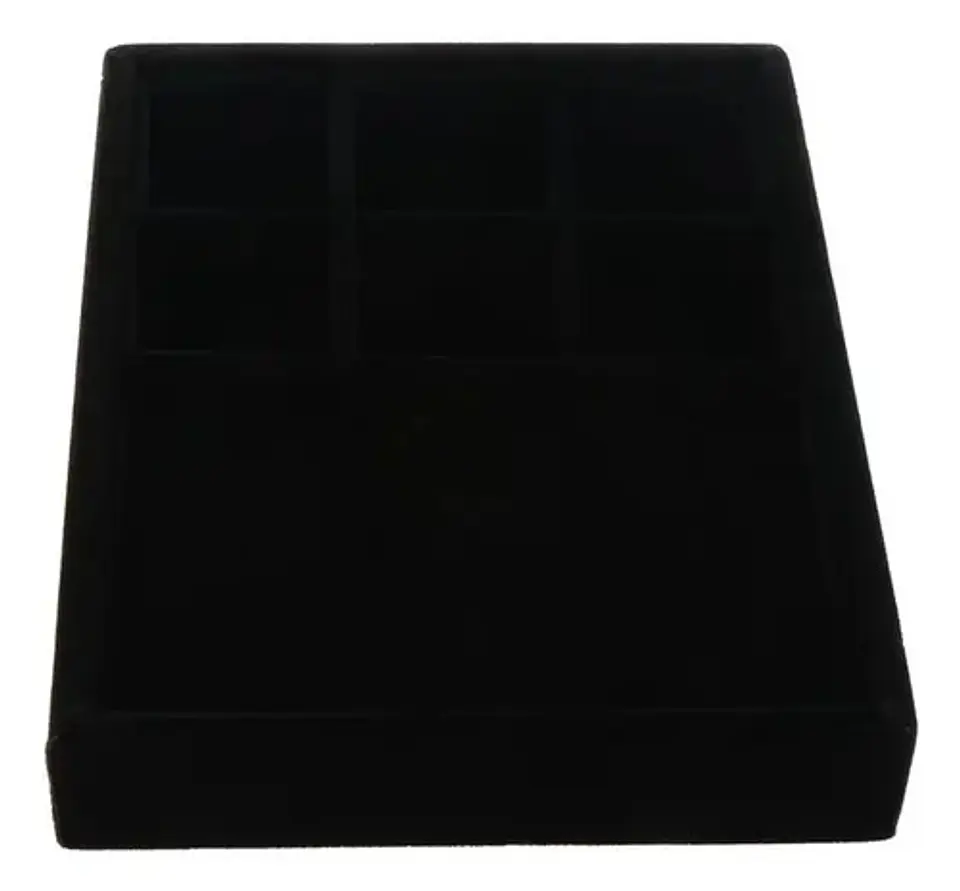 Bandeja Organizador Joyero Exhibidor Joyas Negro 6