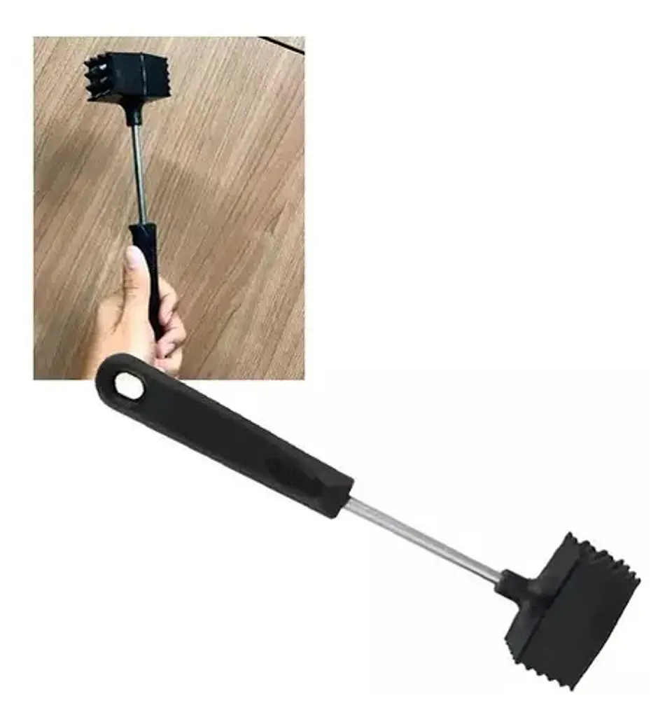 Martillo Ablandador Carne Herramientas Chef Plastico Abs Color Negro 4