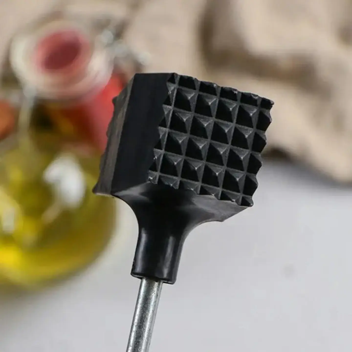 Martillo Ablandador Carne Herramientas Chef Plastico Abs Color Negro 5