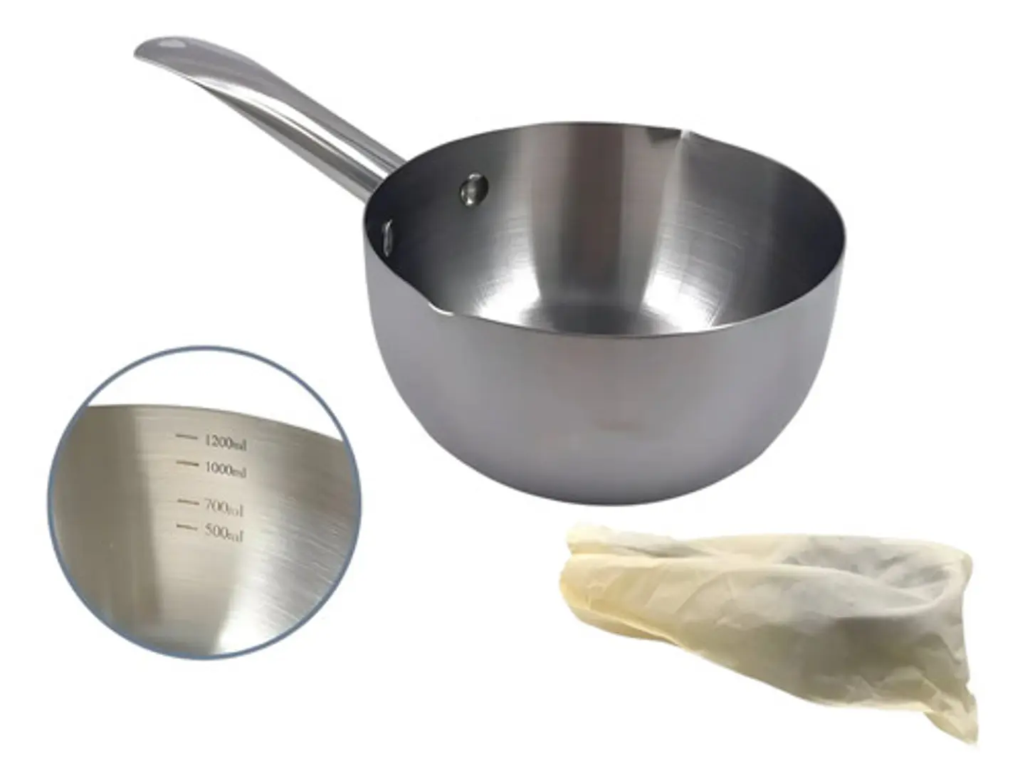 Olla Cacerola Para Leche 2 Lt Comida Acero Inoxidable 922-2 Color Plateado 1