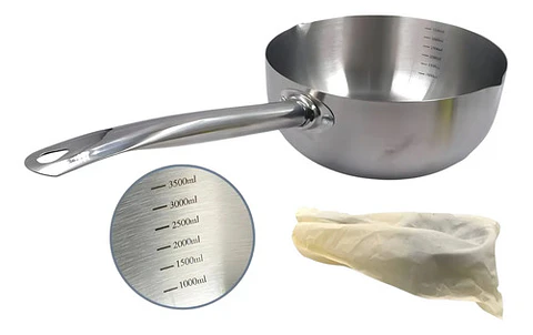 Olla Cacerola 3,5 Lts Leche Comida Acero Inoxidable 922-3 Color Plateado