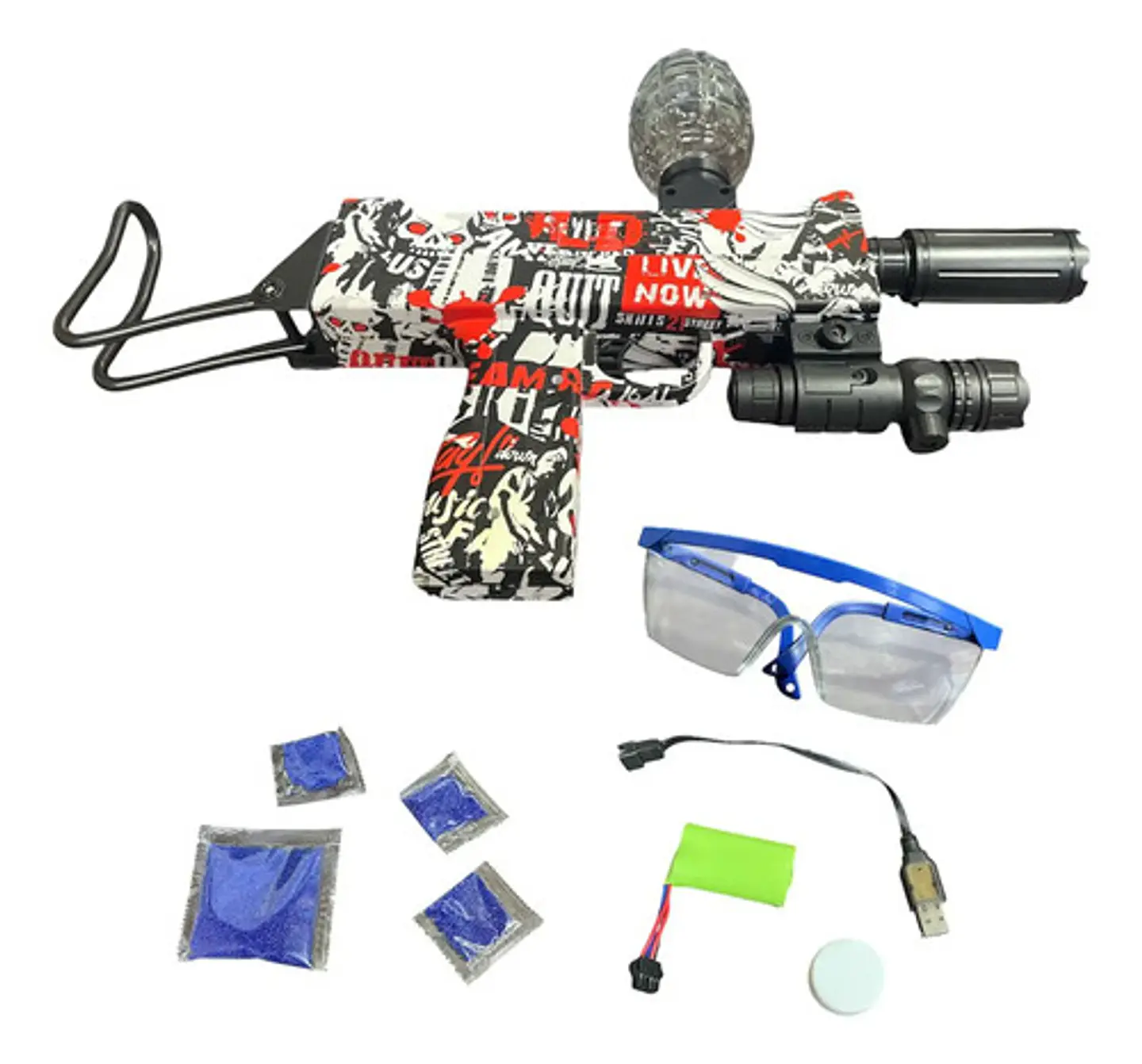 Pistola Electrica De Hidrogel Uzi Navidad Regalo Juguete  5