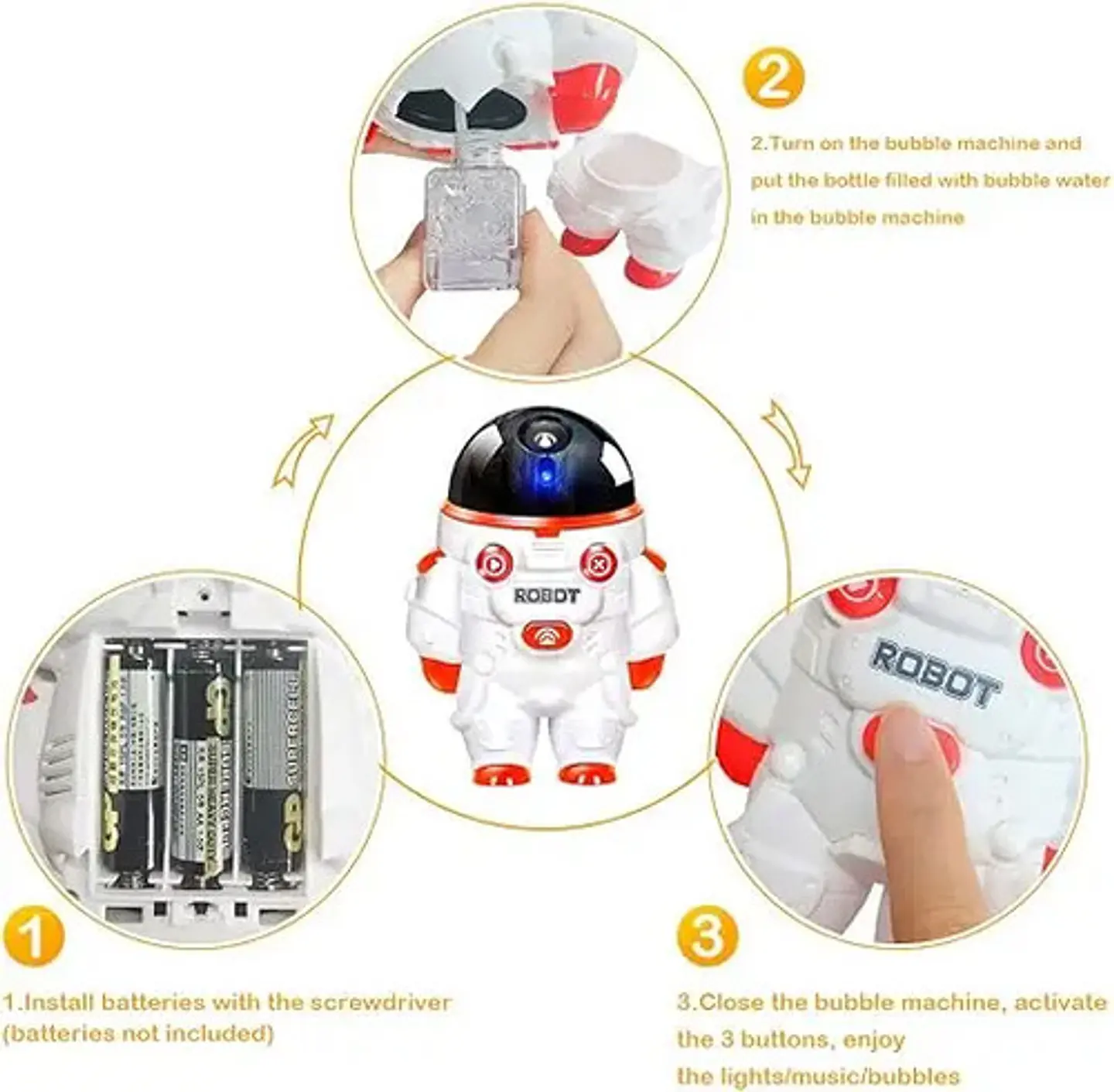 Robot Astronauta Burbujero L/s  Burbujas Diversion 1103a 6