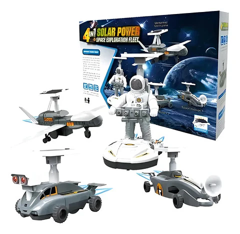 Nave Flota Espacial Solar 4en1 Armable Juguete Steam Color Gris Personaje Space Espacio