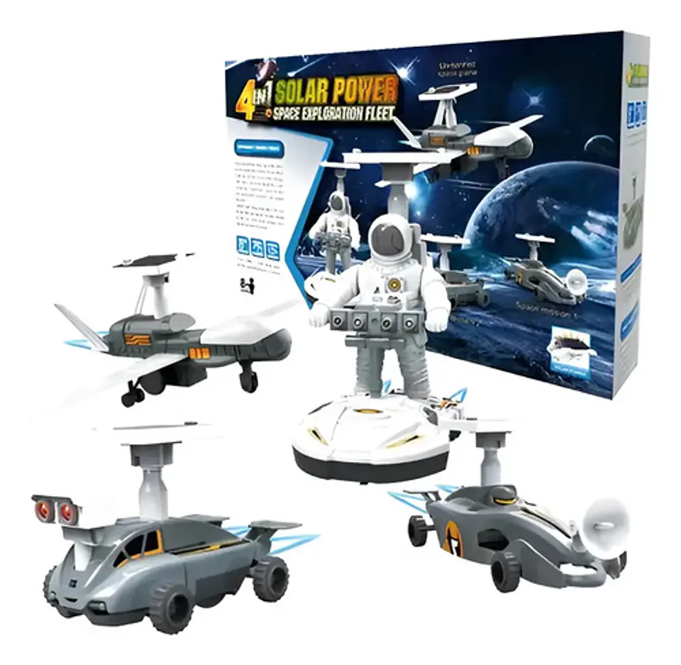 Nave Flota Espacial Solar 4en1 Armable Juguete Steam Color Gris Personaje Space Espacio 1