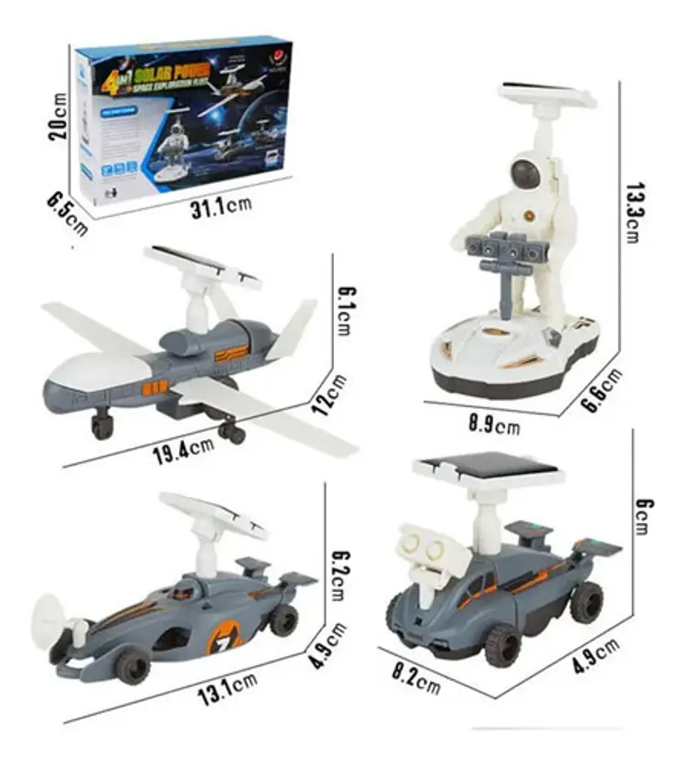 Nave Flota Espacial Solar 4en1 Armable Juguete Steam Color Gris Personaje Space Espacio 4