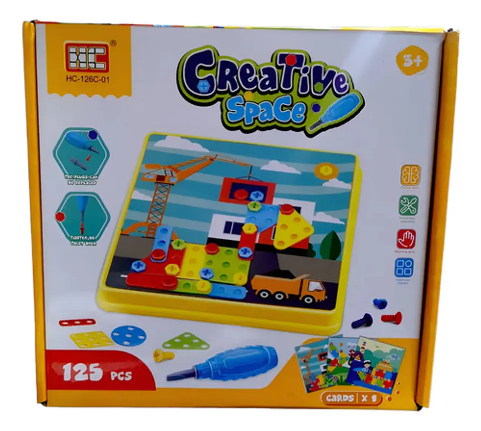 Juego Construcción Creative Space Figuras Bloques 125 Piezas Plástico 1