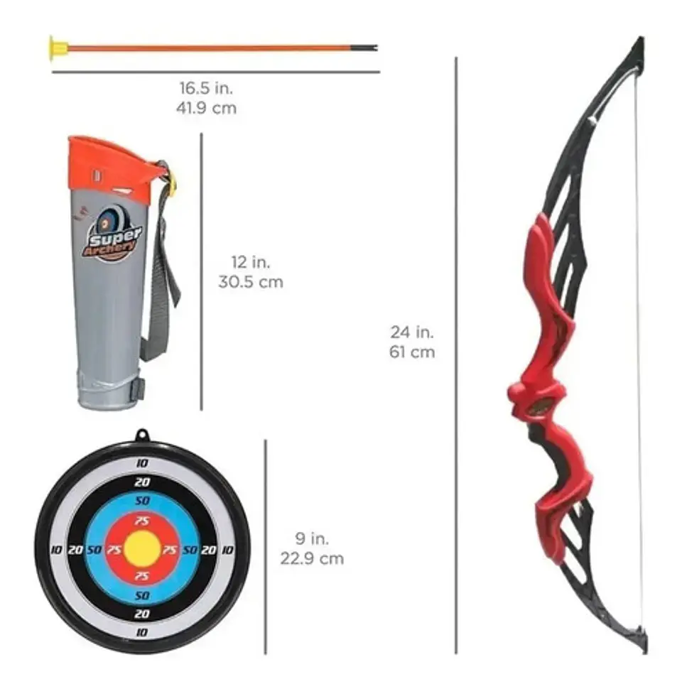 Set De Arco Y Flechas Archery Rojo Para Niños De 3 Años Con Arco De 66 Cm 2