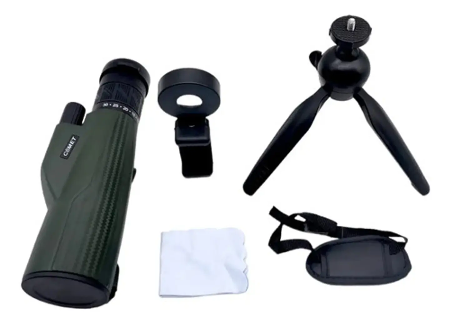 Telescopio Monocular De Gran Alcance Tripode Y Adaptador Verde 6