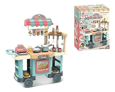 Carrito Comidas Rápidas  Infantil Niña Caja Registradora