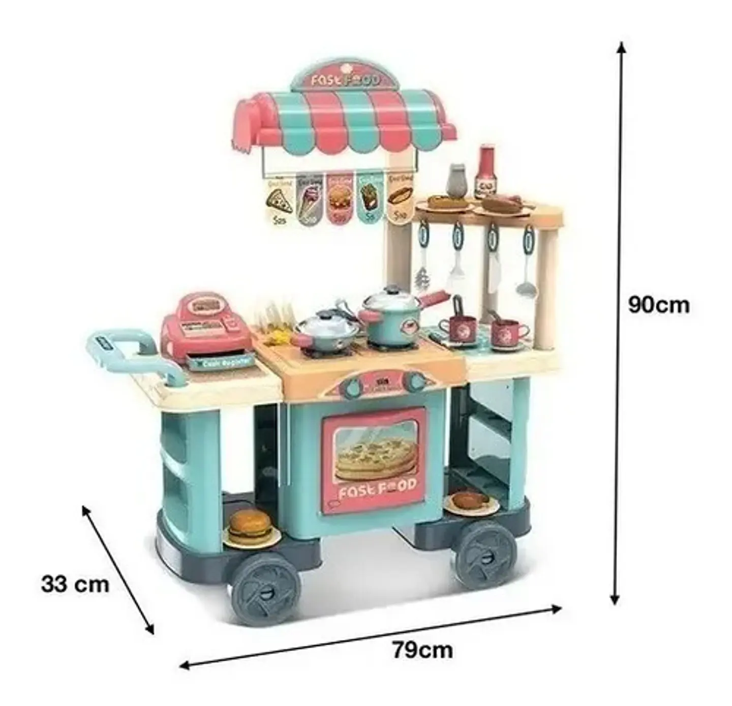 Carrito Comidas Rápidas  Infantil Niña Caja Registradora 2