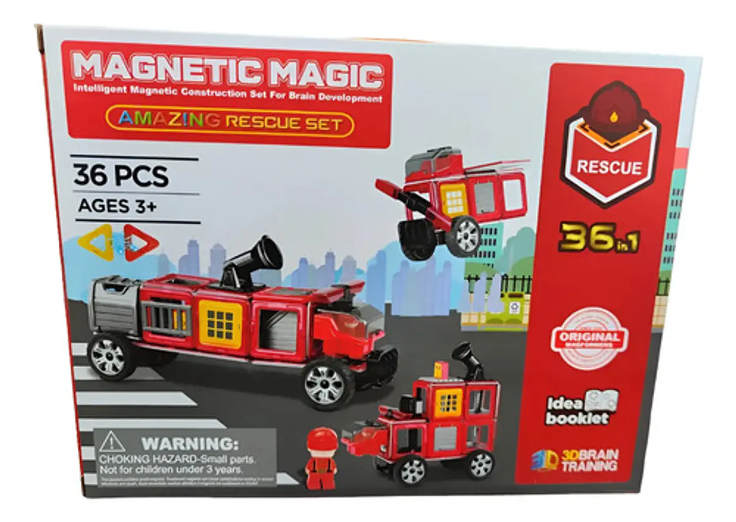 Arma Todo Bloques Armar 36 Pc Magnético Carro Bomberos Steam 3