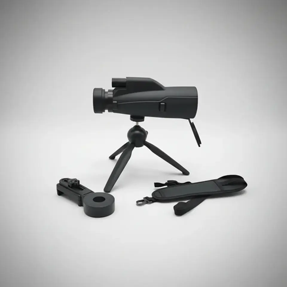 Telescopio Monocular Comet 10x50 Gran Alcance Negro Con Trípode 1