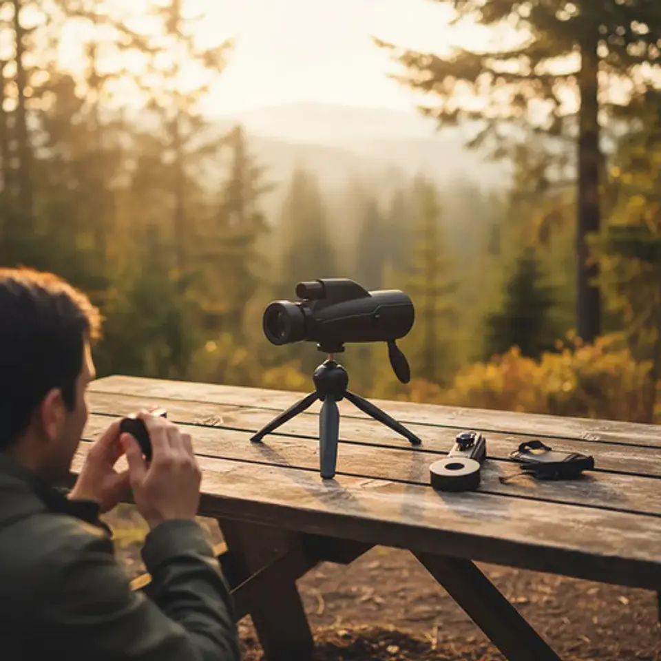 Telescopio Monocular Comet 10x50 Gran Alcance Negro Con Trípode 4