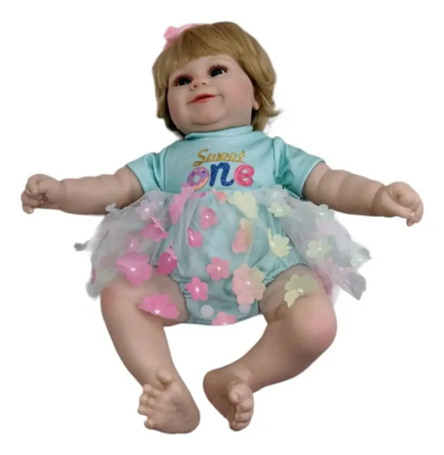 Muñeco Bebé Reborn Kiki Realista de Silicona y Algodón de 48 cm 3