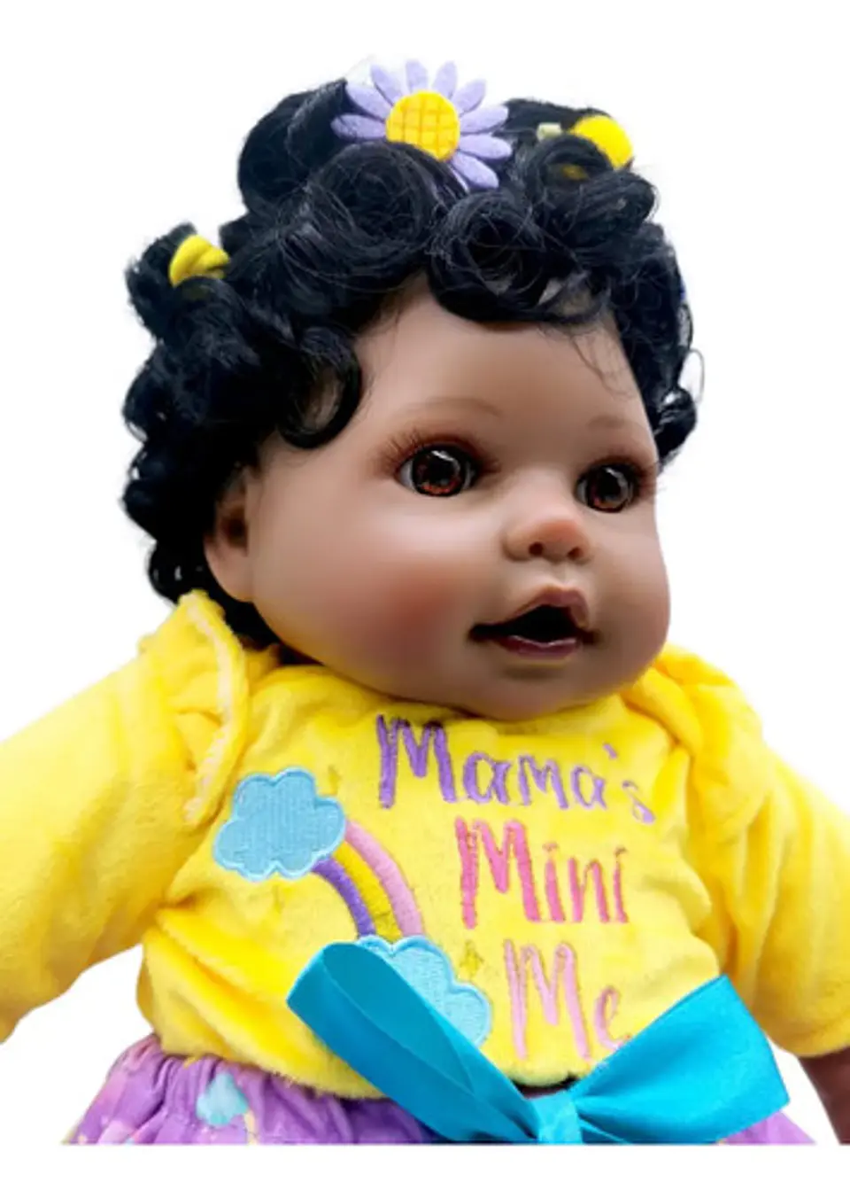 Baby Doll 48cm Bebé Reborn Realista Silicona Niñas Afro 3