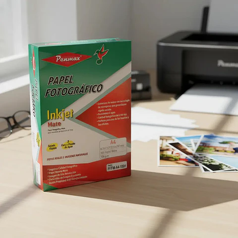 Papel Fotográfico Mate Blanco Calcio Secado Rapido 100hoja