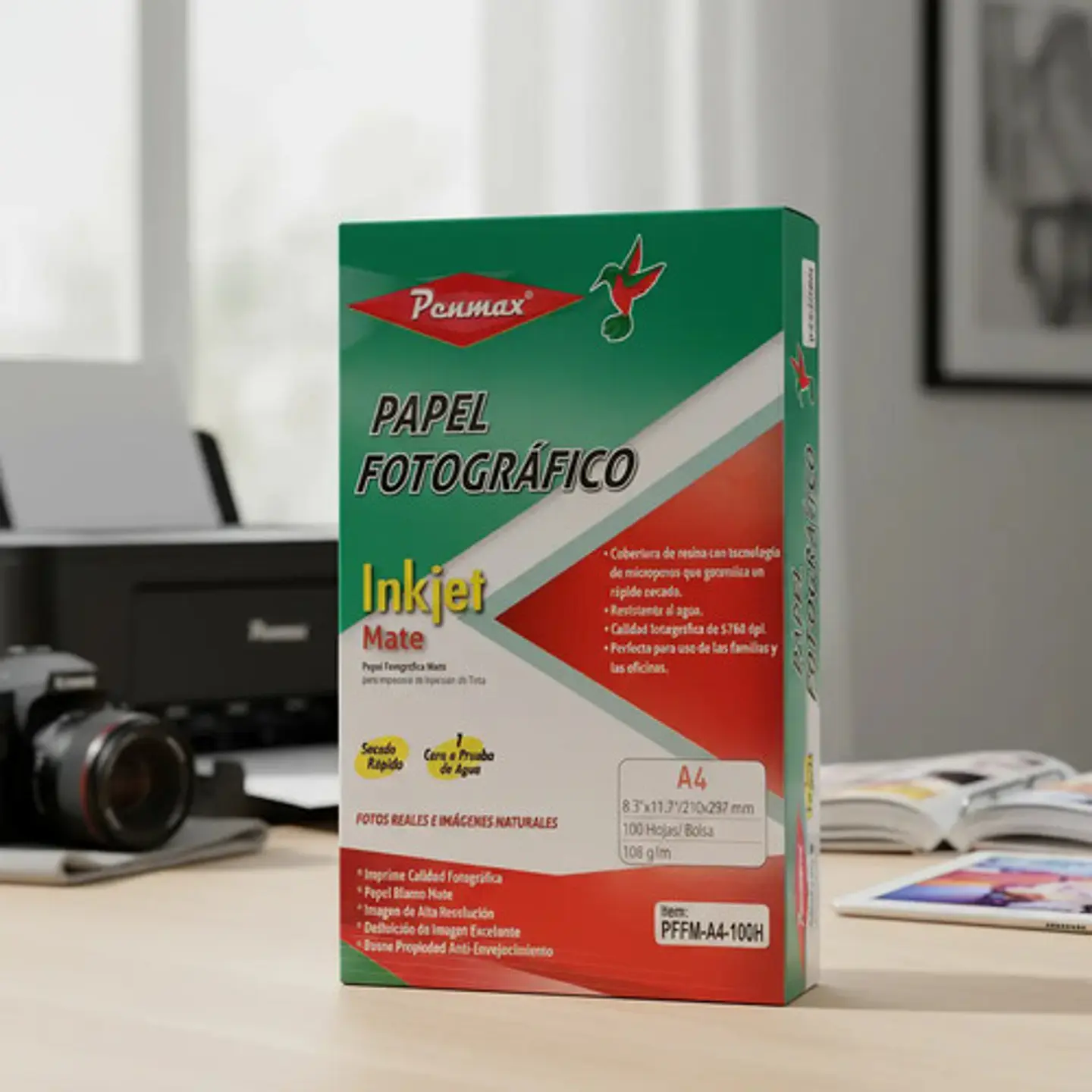 Papel Fotográfico Mate Blanco Calcio Secado Rapido 100hoja 6