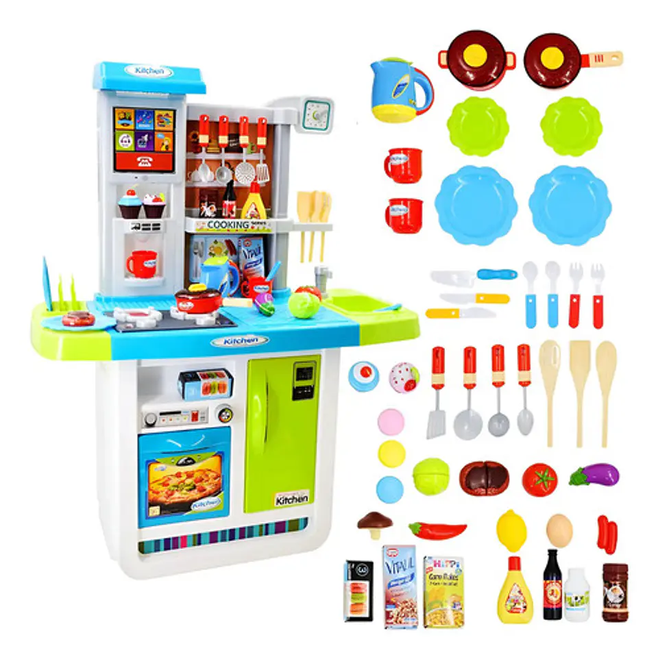 Cocina Juguete Infantil Kitchen My Little Chef Azul 98cm Con Sonidos Y Luz 1