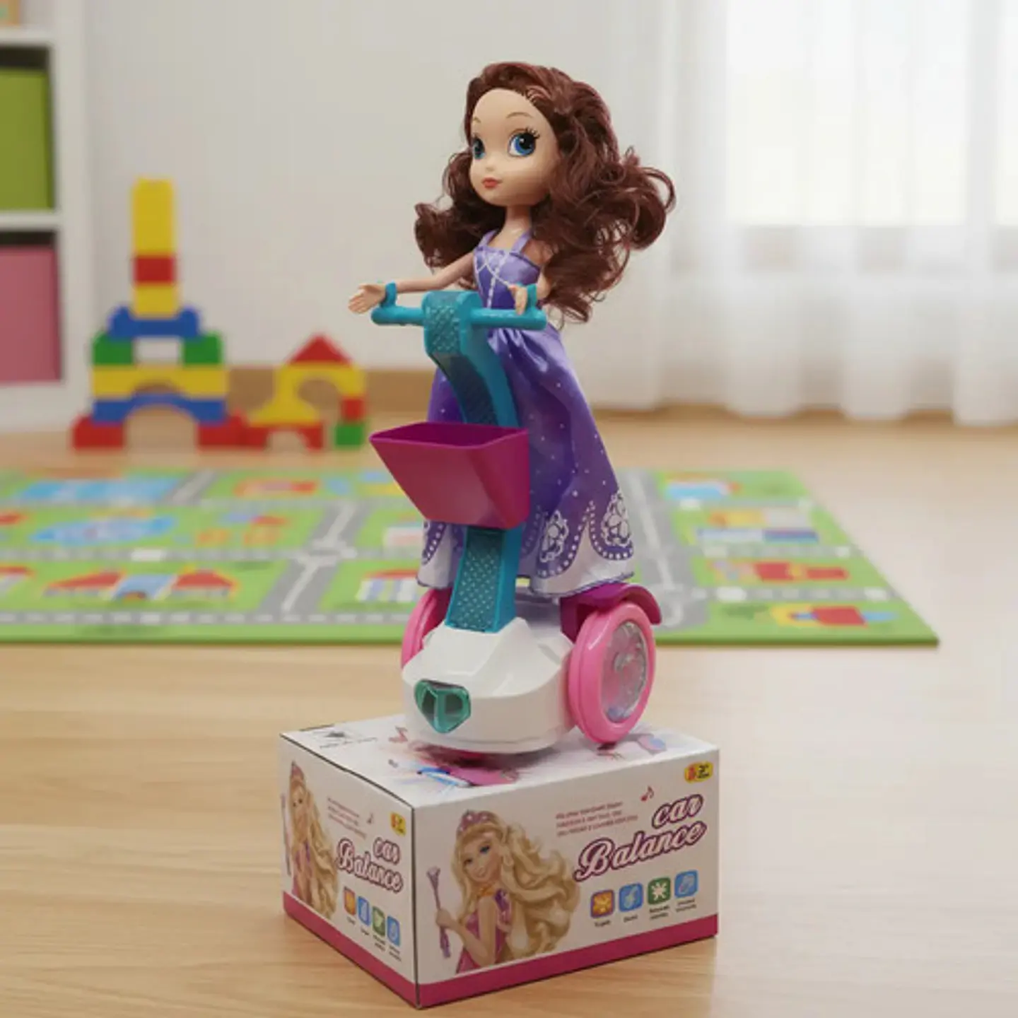 Muñeca Princesa Baile Musical Patineta Scooter + Baterias 4
