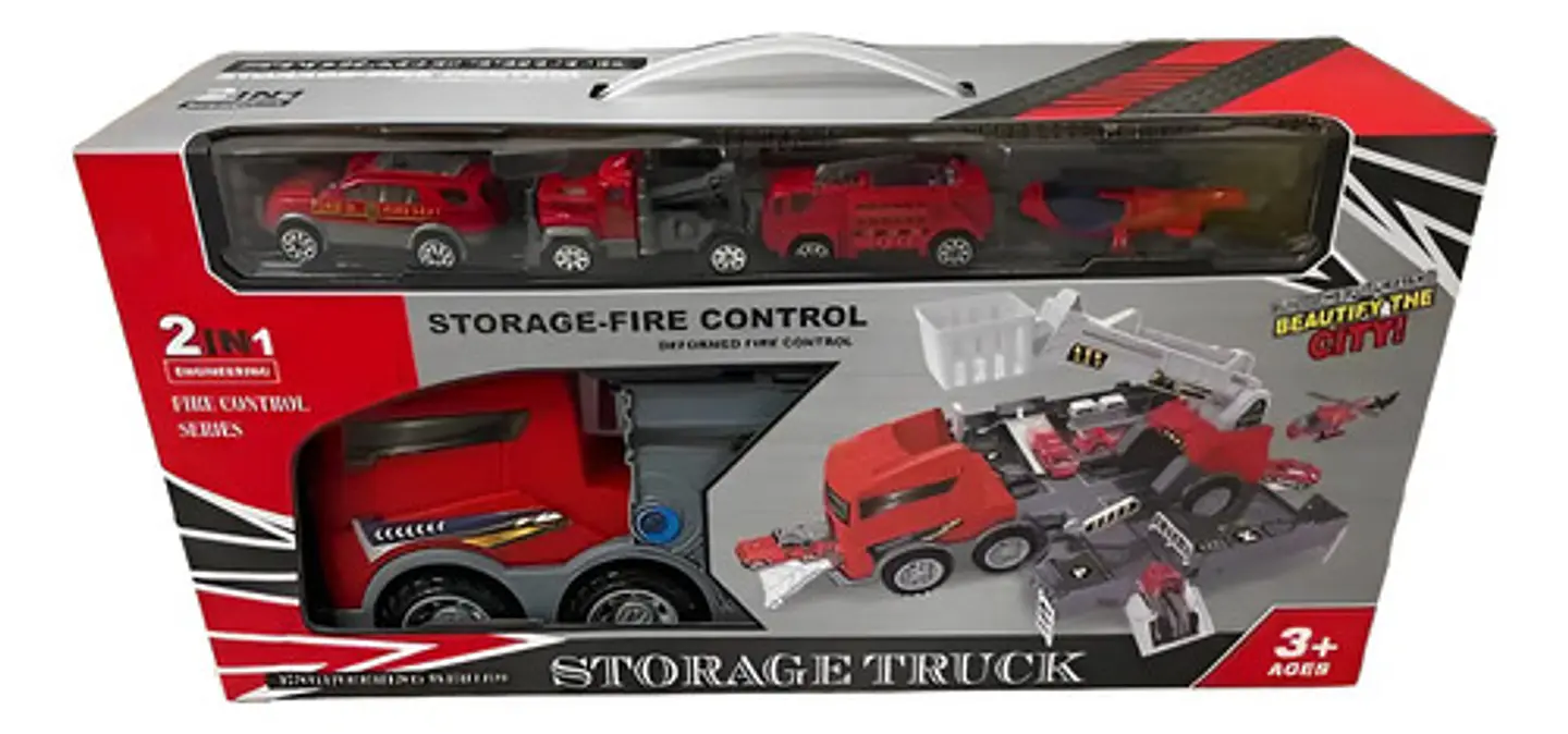 Mula Camion Construccion Tractomula Juguete 4 Vehiculos 2