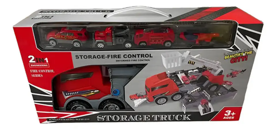 Mula Camion Construccion Tractomula Juguete 4 Vehiculos 2