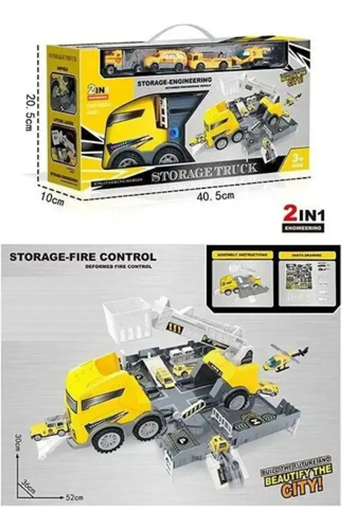 Mula Camion Construccion Tractomula Juguete 4 Vehiculos 8