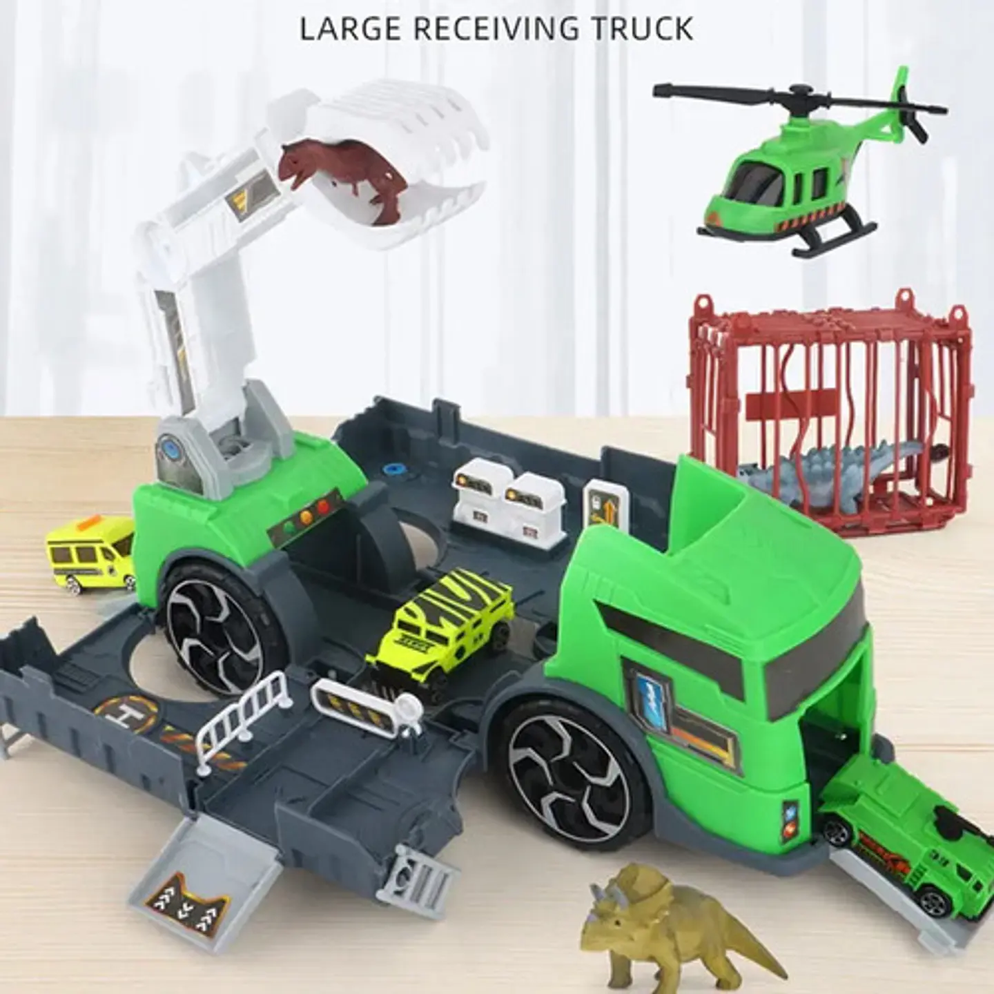 Mula Camion Construccion Tractomula Juguete 4 Vehiculos 11