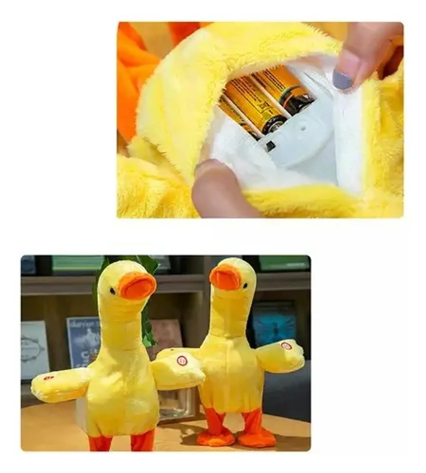 Peluche Interactivo Macrooutlet Pato Bailarín Musical Amarillo 31cm 2