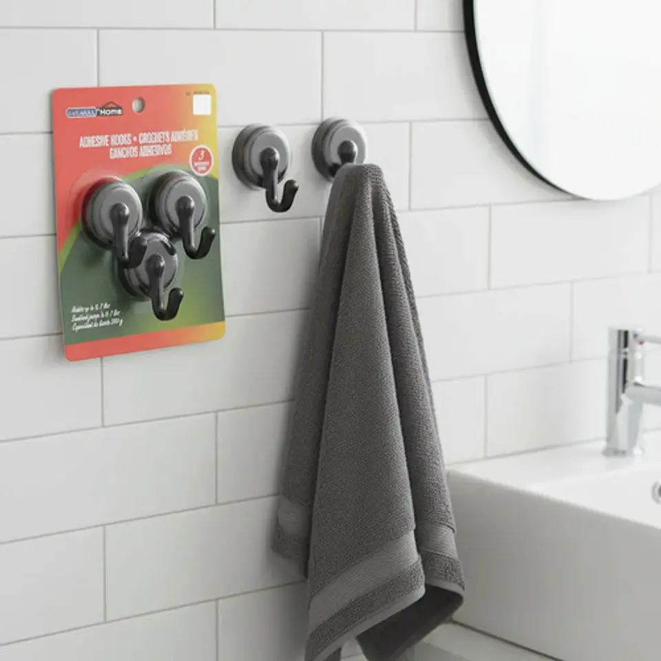 Ganchos Perchero Adhesivos 3pcs Plastico 3