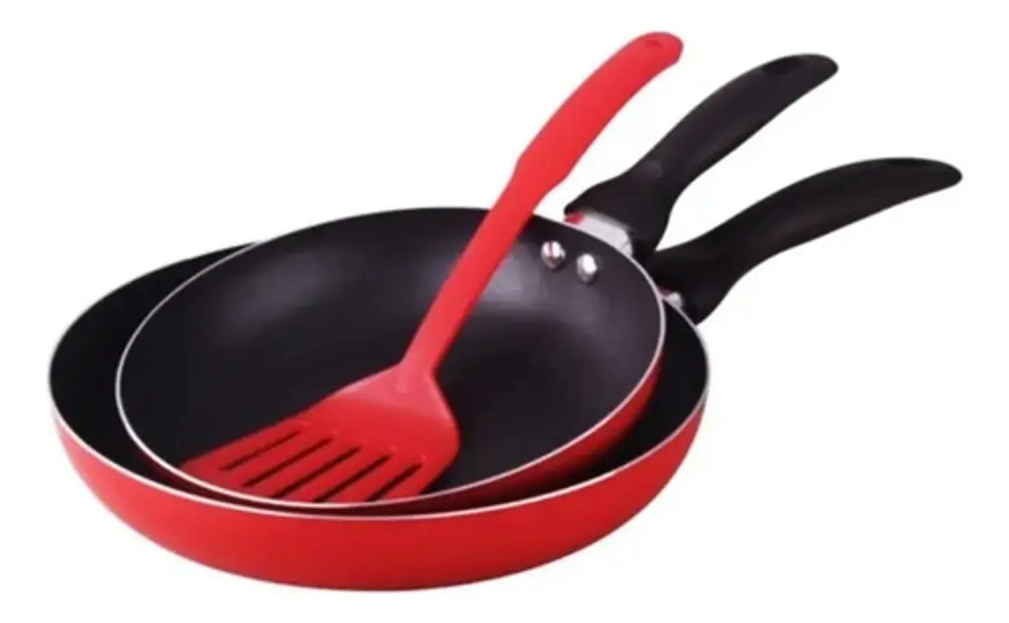 Set De Sartenes En Aluminio Antiadherente Duetto X 2pcs Color Rojo 1