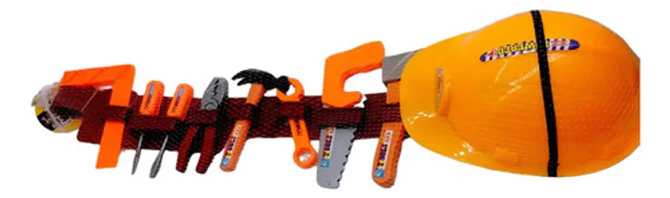  Juguete Set De Casco Herramientas Cinturon 80cm Disfraz Niñ 2