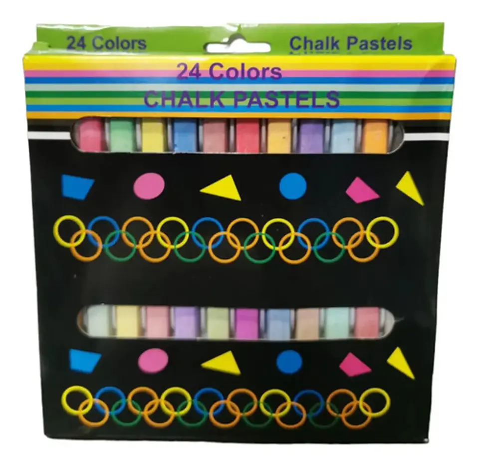 Tiza Escolar Colores Pastel Chalk X 24  Pastel 2