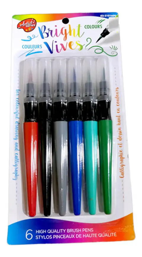 Marcadores Artist's Series Punta Pincel Colores A Base Agua X6