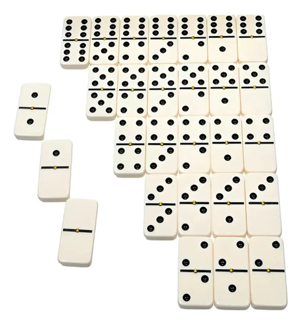 Dominó Grueso Profesional 28 Fichas Macrooutlet Resina Marfil 50mm 3