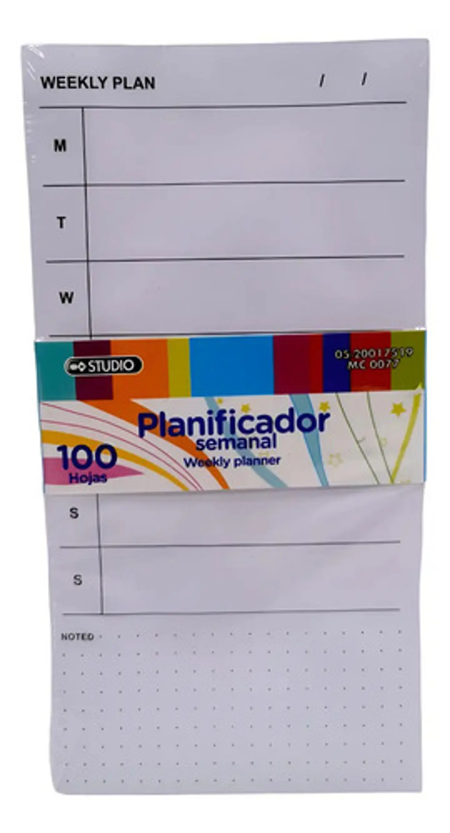 Planificador Agenda Studio Semanal 100 Hojas Desprendibles 20x10cm Blanco 2024 1