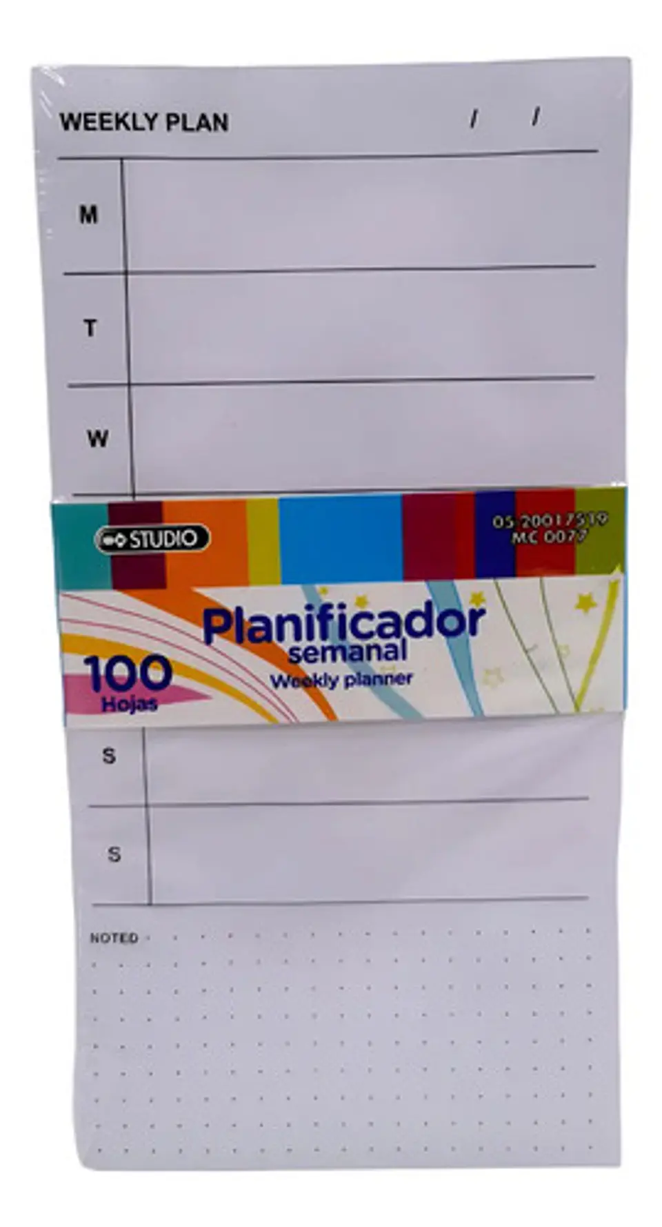 Planificador Agenda Studio Semanal 100 Hojas Desprendibles 20x10cm Blanco 2024 1