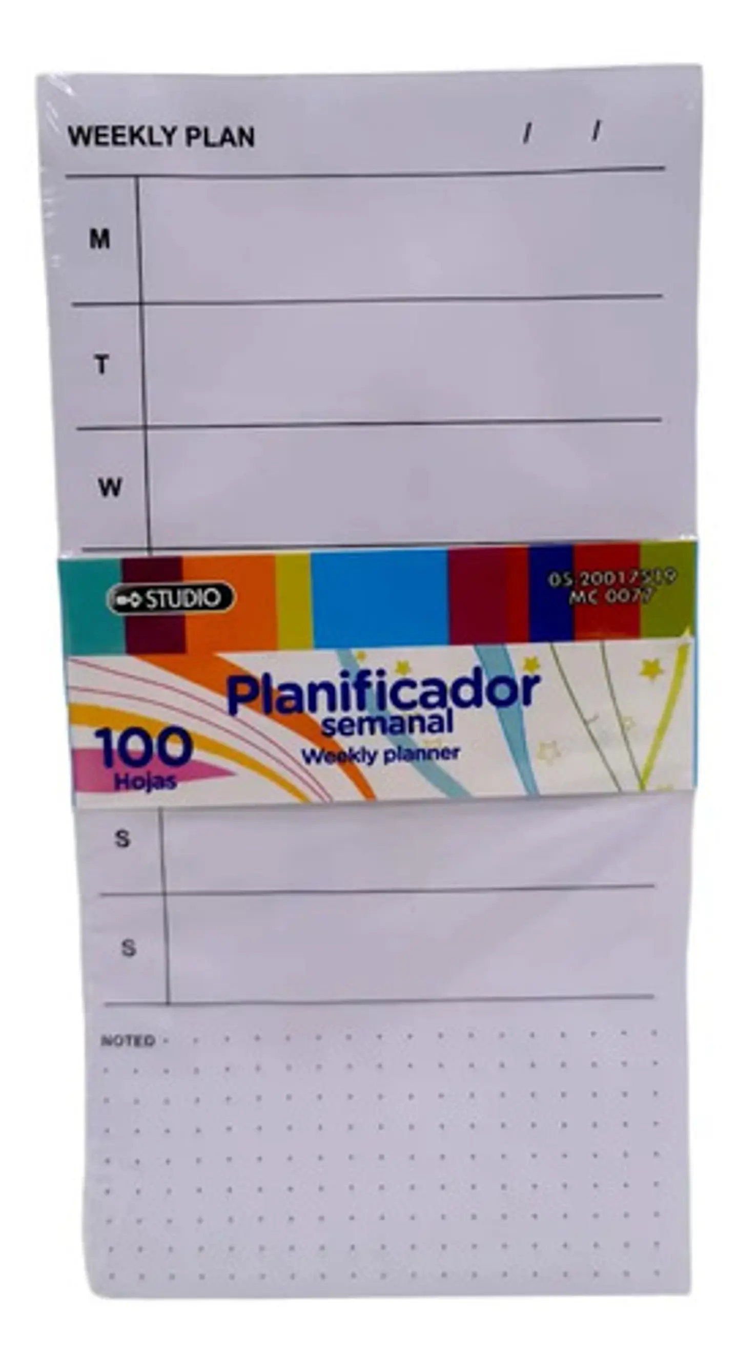 Planificador Agenda Studio Semanal 100 Hojas Desprendibles 20x10cm Blanco 2024 2
