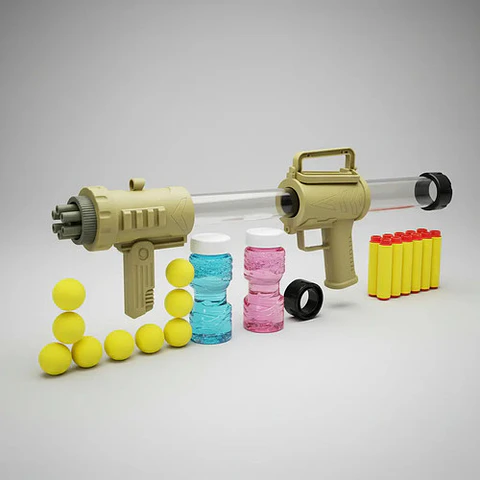 Pistola Lanza Dardos Burbujas Bolas Bazuca Burbujero 